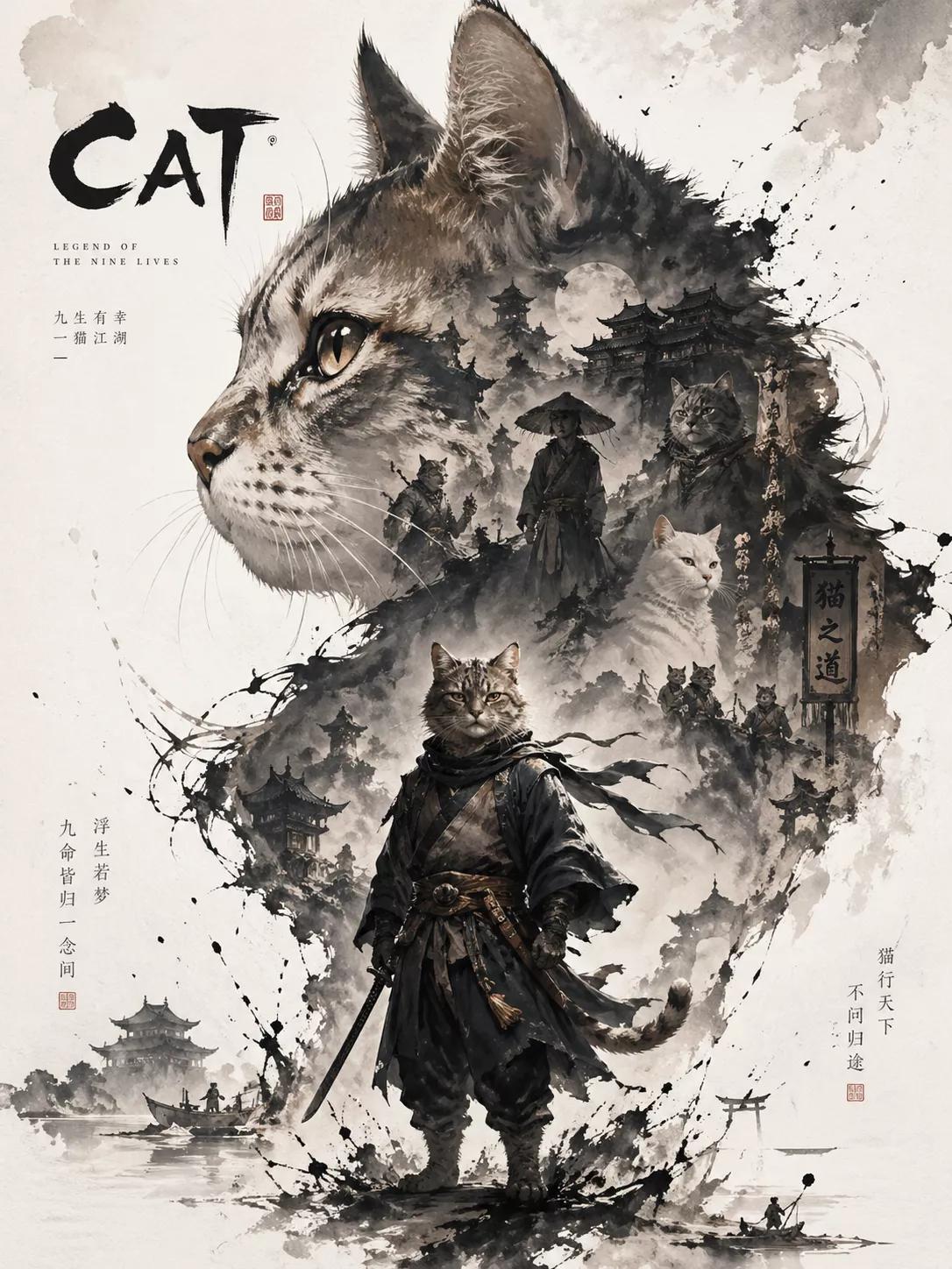 猫キャラクターポスター