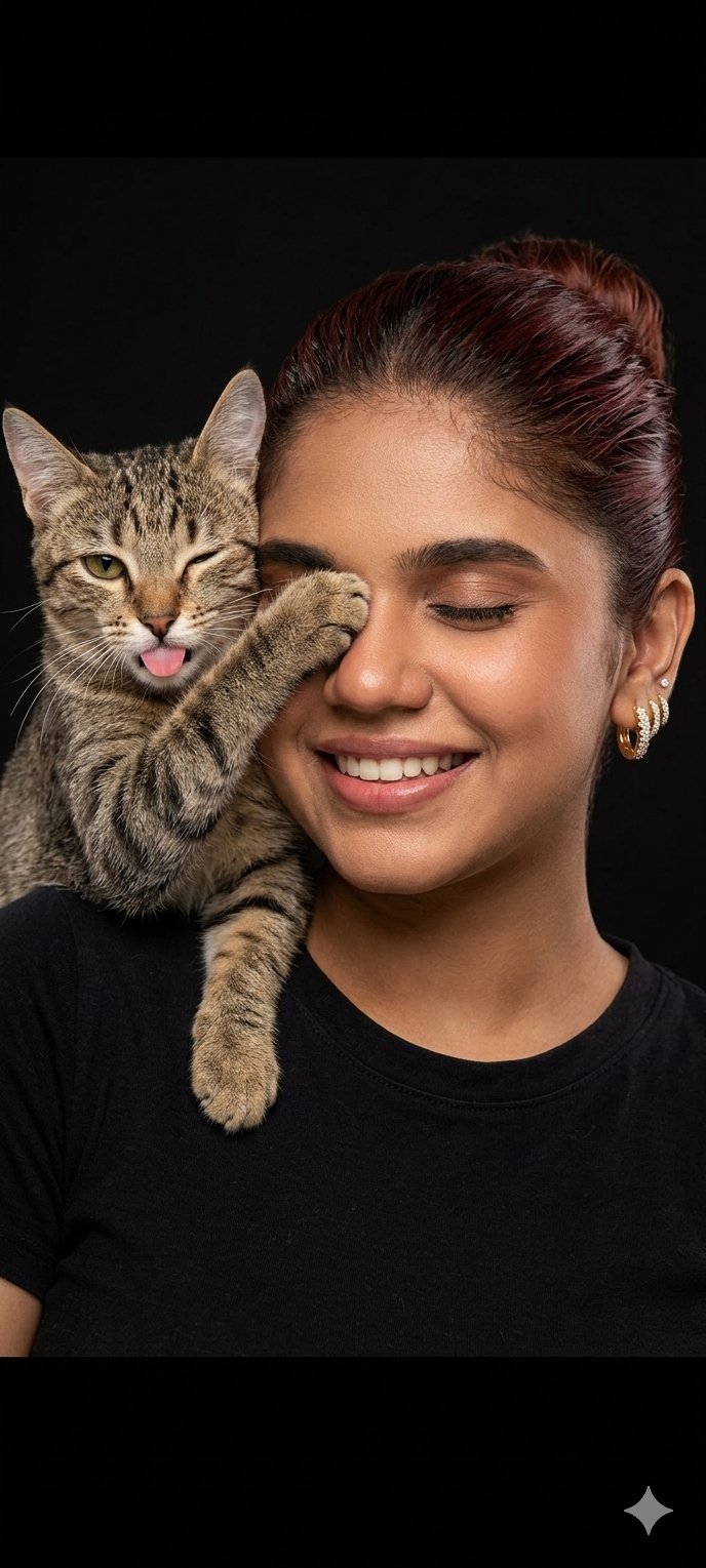 Playful Cat Shoulder Portrait
