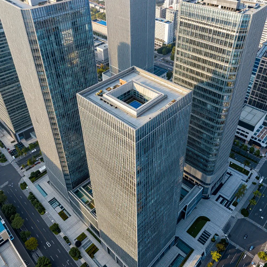 モダン建築群の鳥瞰図