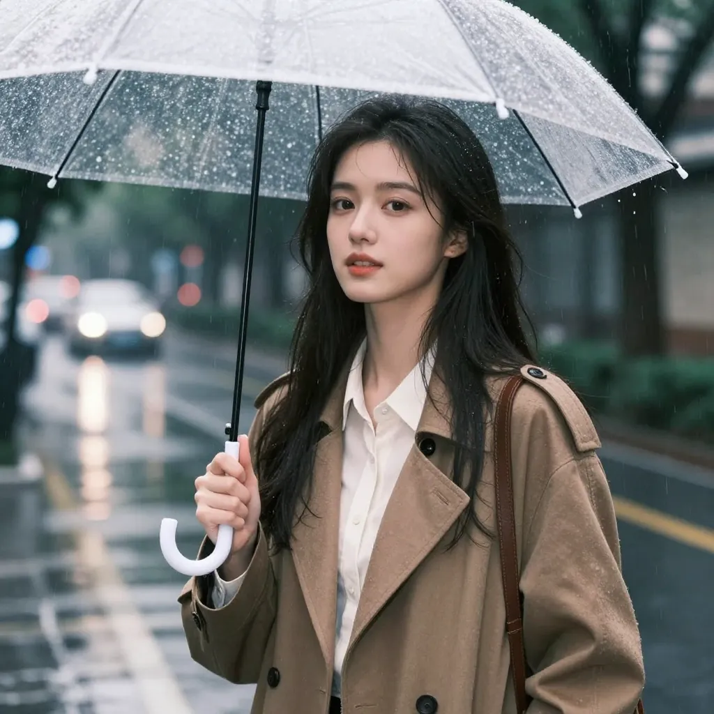 雨のストリートポートレート