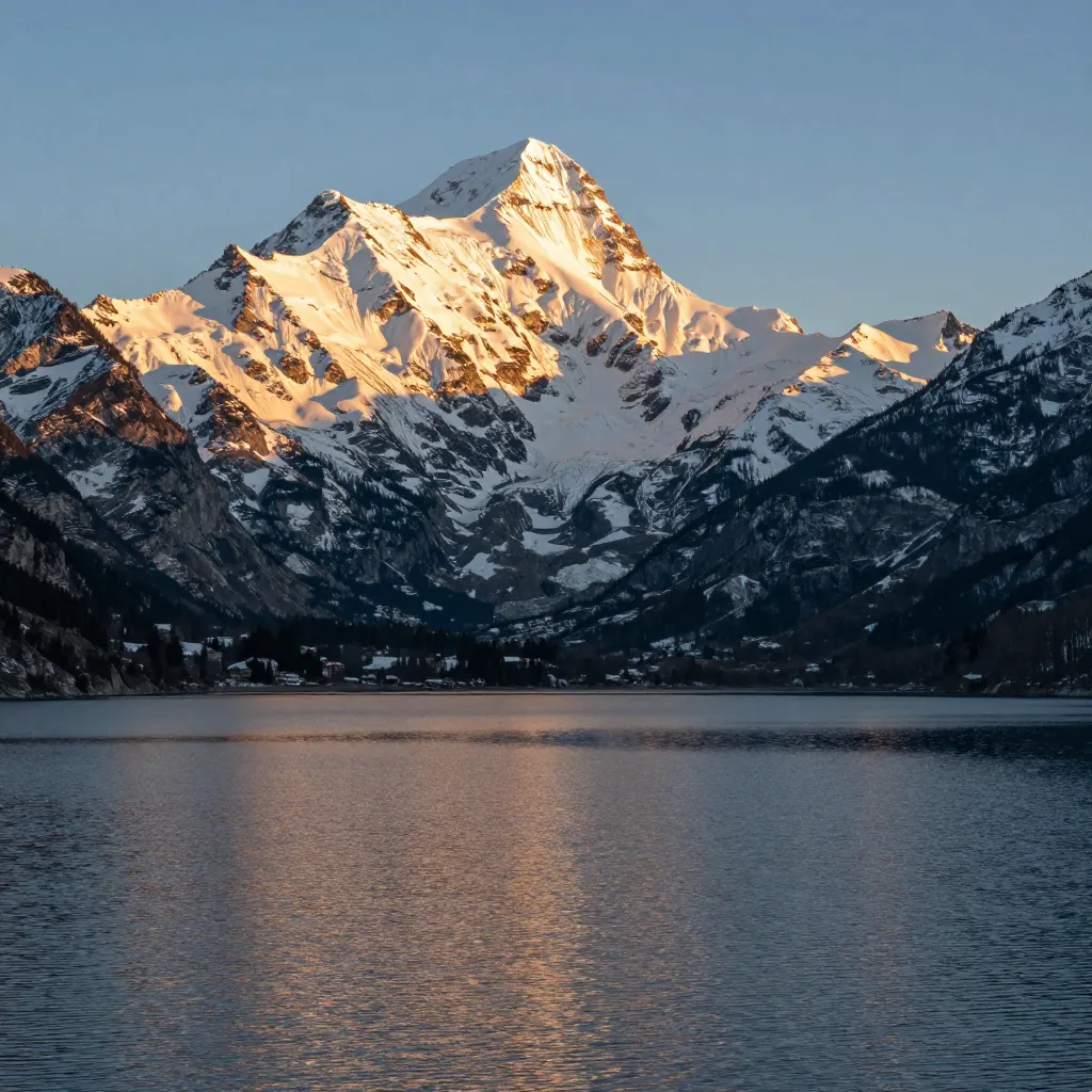 静寂な山湖の風景