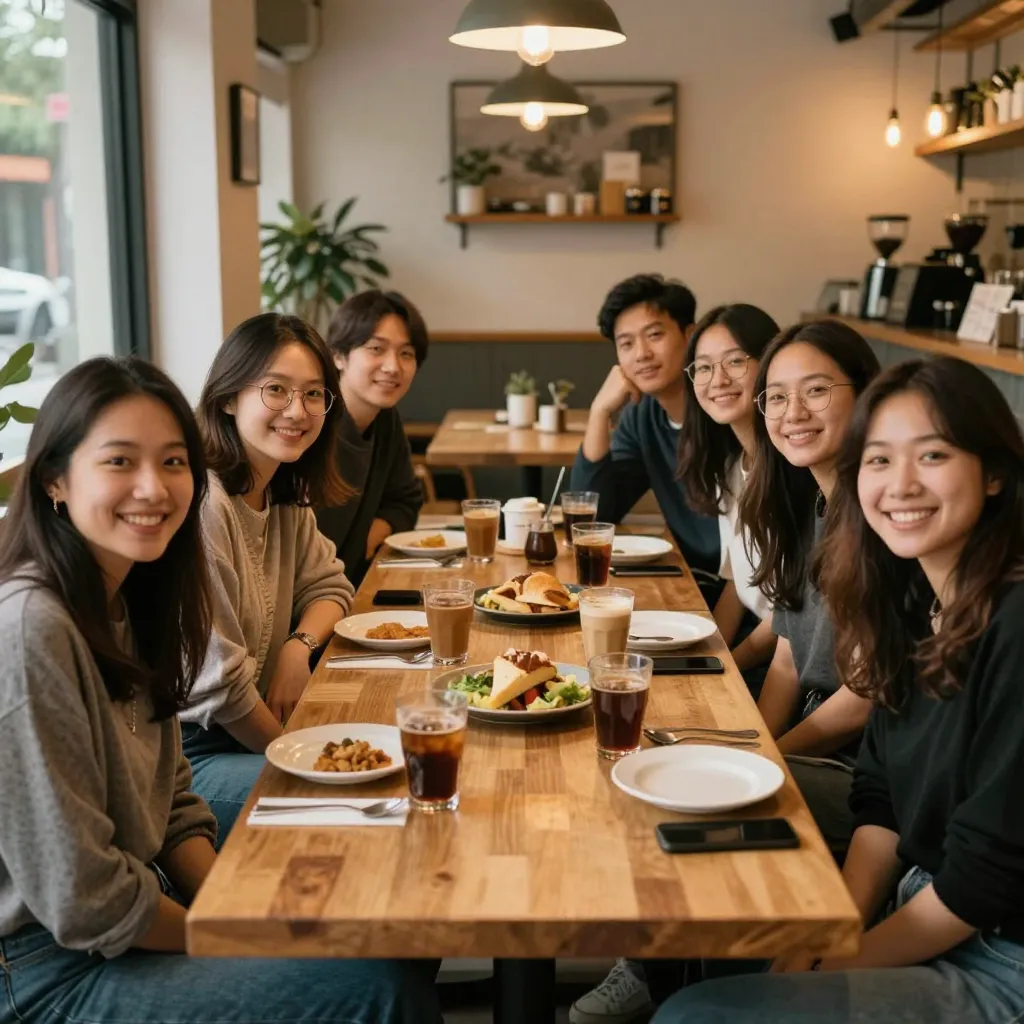 友人の集まりSNS写真