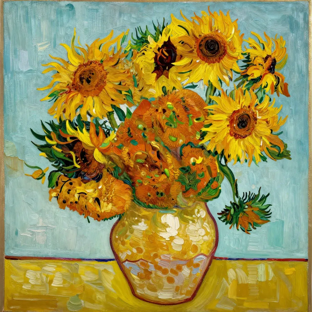 ゴッホ風ひまわりアート