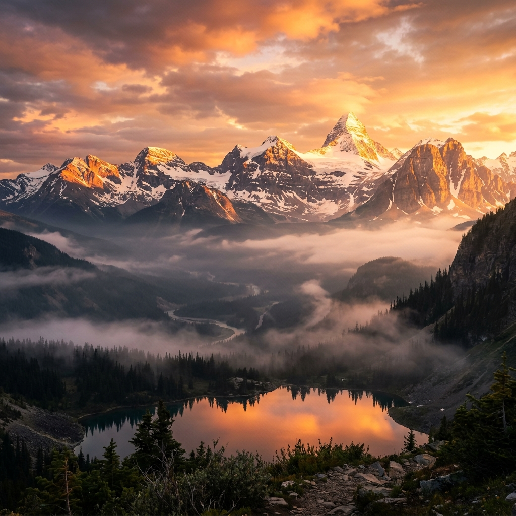 Mountain Sunset Photo