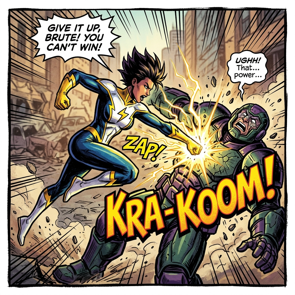 Superhero Comic Panel